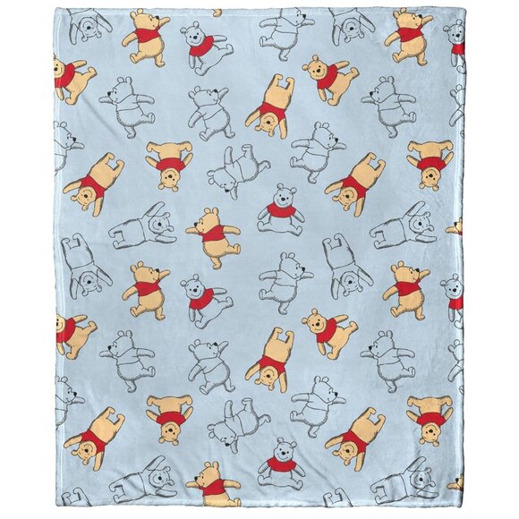 Winnie The Pooh Doll Hugger Pillow & Throw Blanket Set 40" x 50" - Picture 3 of 3